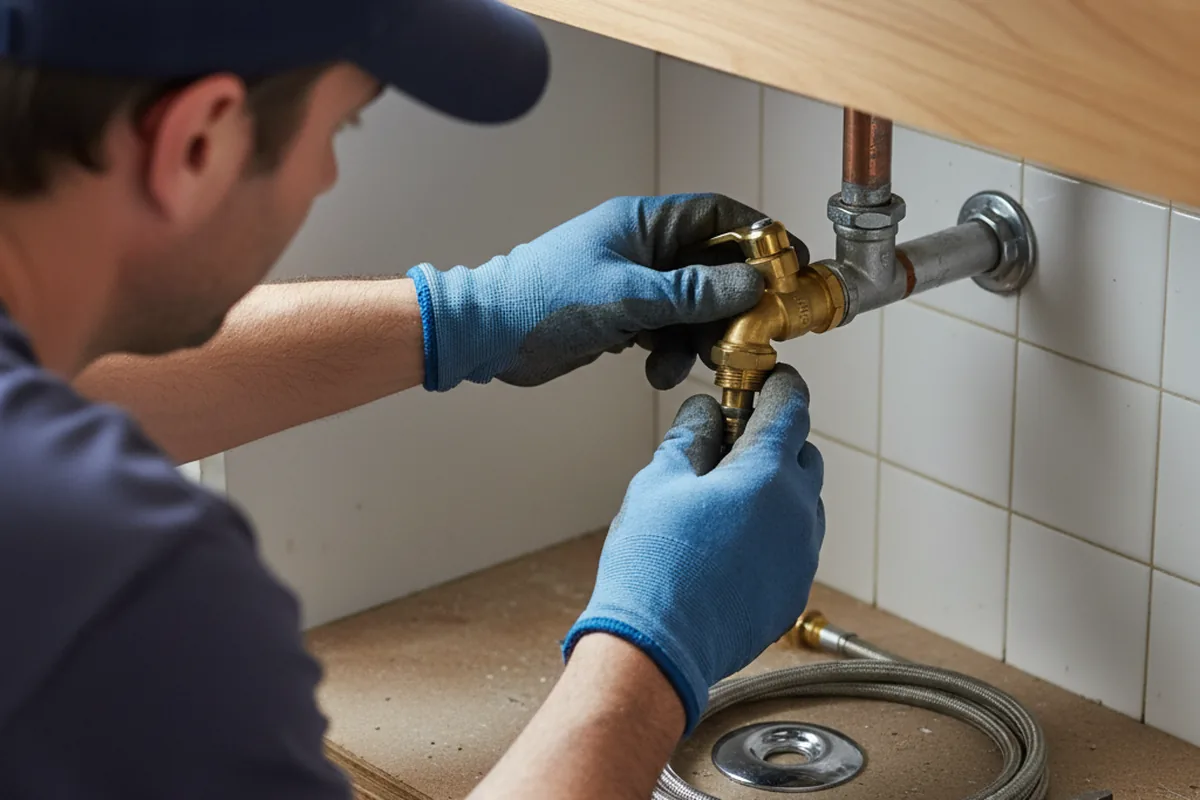Shutoff valve and fitting work during Emergency Plumbing in Pomeroy
